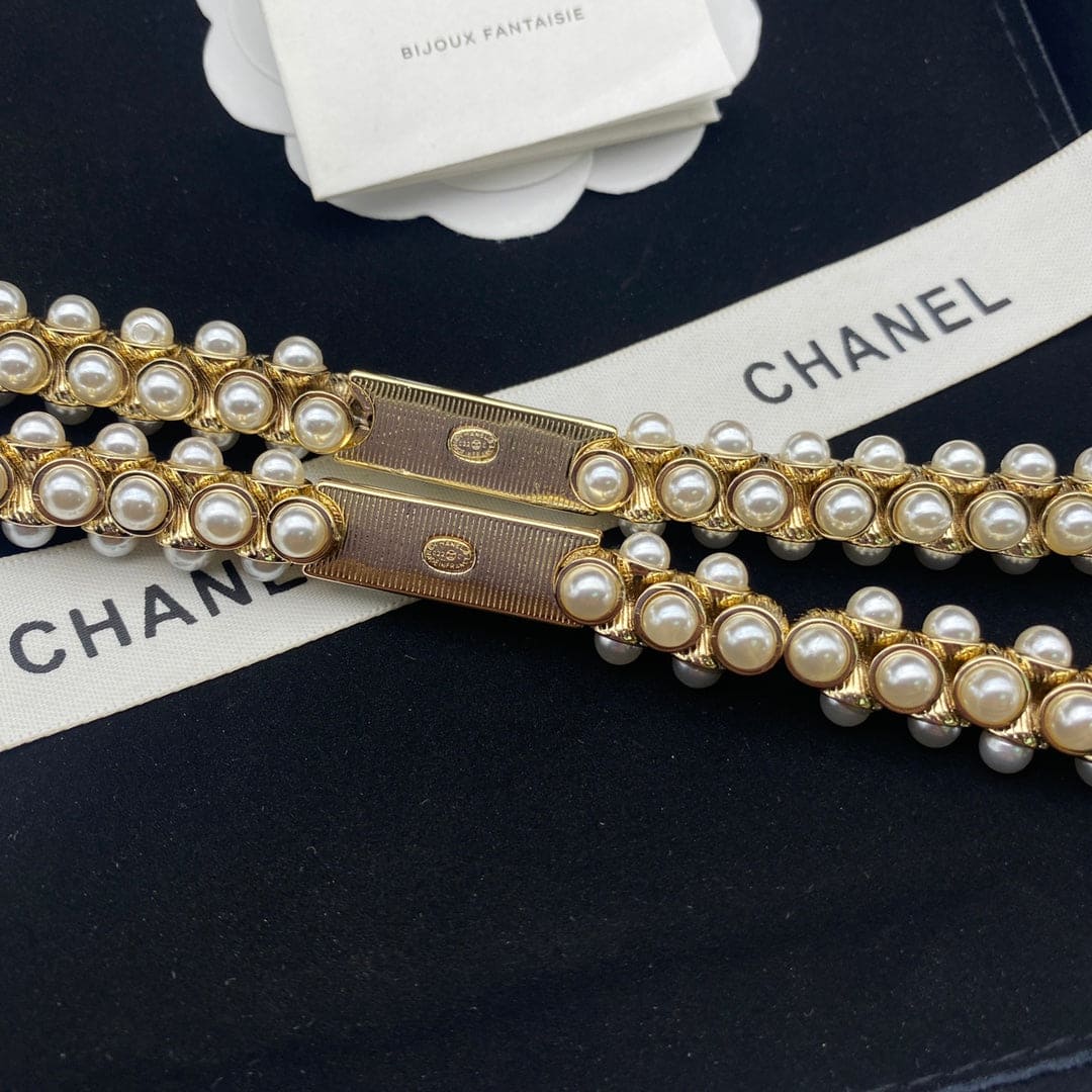 18K  Chanel Pearls Chain Necklace
