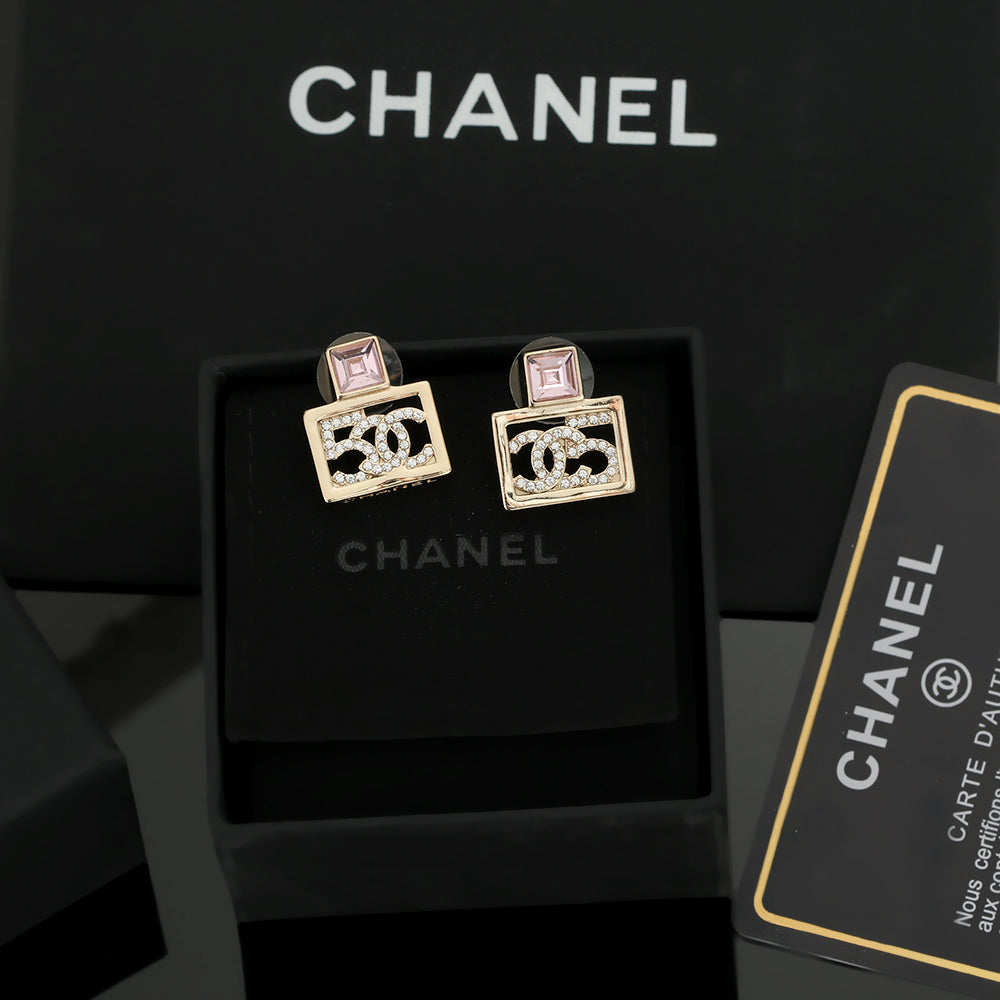 18K  Chanel Square Diamond Earrings