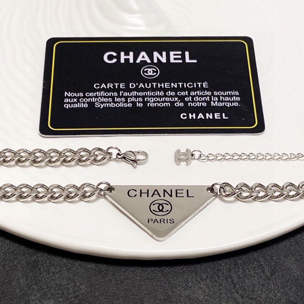 18K  Chanel Triangle Necklace